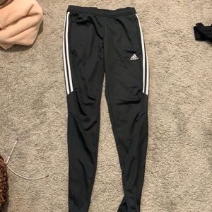 Dark grey adidas track pants
